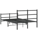 vidaXL fekete fém ágykeret fej- és lábtámlával 120 x 190 cm