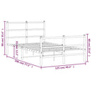 vidaXL fekete fém ágykeret fej- és lábtámlával 120 x 190 cm