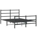 vidaXL fekete fém ágykeret fej- és lábtámlával 135 x 190 cm