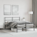vidaXL fekete fém ágykeret fej- és lábtámlával 135 x 190 cm