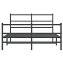 vidaXL fekete fém ágykeret fej- és lábtámlával 135 x 190 cm