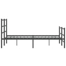 vidaXL fekete fém ágykeret fej- és lábtámlával 135 x 190 cm