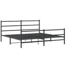 vidaXL fekete fém ágykeret fej- és lábtámlával 183 x 213 cm