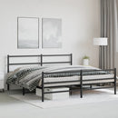 vidaXL fekete fém ágykeret fej- és lábtámlával 183 x 213 cm