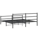 vidaXL fekete fém ágykeret fej- és lábtámlával 183 x 213 cm
