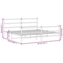 vidaXL fekete fém ágykeret fej- és lábtámlával 183 x 213 cm
