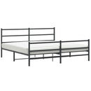 vidaXL fekete fém ágykeret fej- és lábtámlával 193 x 203 cm