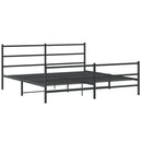 vidaXL fekete fém ágykeret fej- és lábtámlával 193 x 203 cm