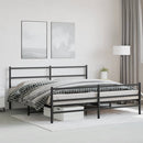 vidaXL fekete fém ágykeret fej- és lábtámlával 193 x 203 cm