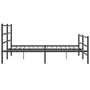 vidaXL fekete fém ágykeret fej- és lábtámlával 193 x 203 cm