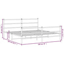 vidaXL fekete fém ágykeret fej- és lábtámlával 193 x 203 cm