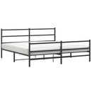 vidaXL fekete fém ágykeret fej- és lábtámlával 200 x 200 cm