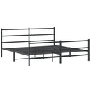 vidaXL fekete fém ágykeret fej- és lábtámlával 200 x 200 cm