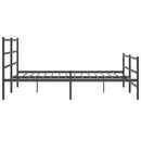 vidaXL fekete fém ágykeret fej- és lábtámlával 200 x 200 cm