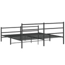vidaXL fekete fém ágykeret fej- és lábtámlával 200 x 200 cm