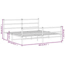 vidaXL fekete fém ágykeret fej- és lábtámlával 200 x 200 cm