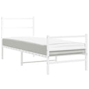vidaXL fehér fém ágykeret fej- és lábtámlával 80 x 200 cm
