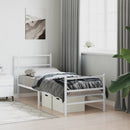 vidaXL fehér fém ágykeret fej- és lábtámlával 80 x 200 cm