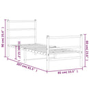 vidaXL fehér fém ágykeret fej- és lábtámlával 80 x 200 cm