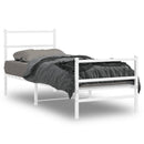 vidaXL fehér fém ágykeret fej- és lábtámlával 80 x 200 cm