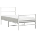 vidaXL fehér fém ágykeret fej- és lábtámlával 90 x 190 cm