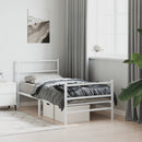 vidaXL fehér fém ágykeret fej- és lábtámlával 90 x 190 cm