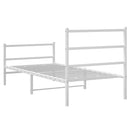 vidaXL fehér fém ágykeret fej- és lábtámlával 90 x 190 cm