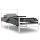 vidaXL fehér fém ágykeret fej- és lábtámlával 107 x 203 cm