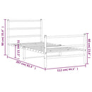 vidaXL fehér fém ágykeret fej- és lábtámlával 107 x 203 cm