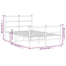 vidaXL fehér fém ágykeret fej- és lábtámlával 120 x 200 cm