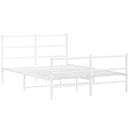 vidaXL fehér fém ágykeret fej- és lábtámlával 135 x 190 cm