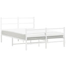 vidaXL fehér fém ágykeret fej- és lábtámlával 135 x 190 cm