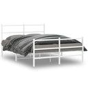 vidaXL fehér fém ágykeret fej- és lábtámlával 135 x 190 cm