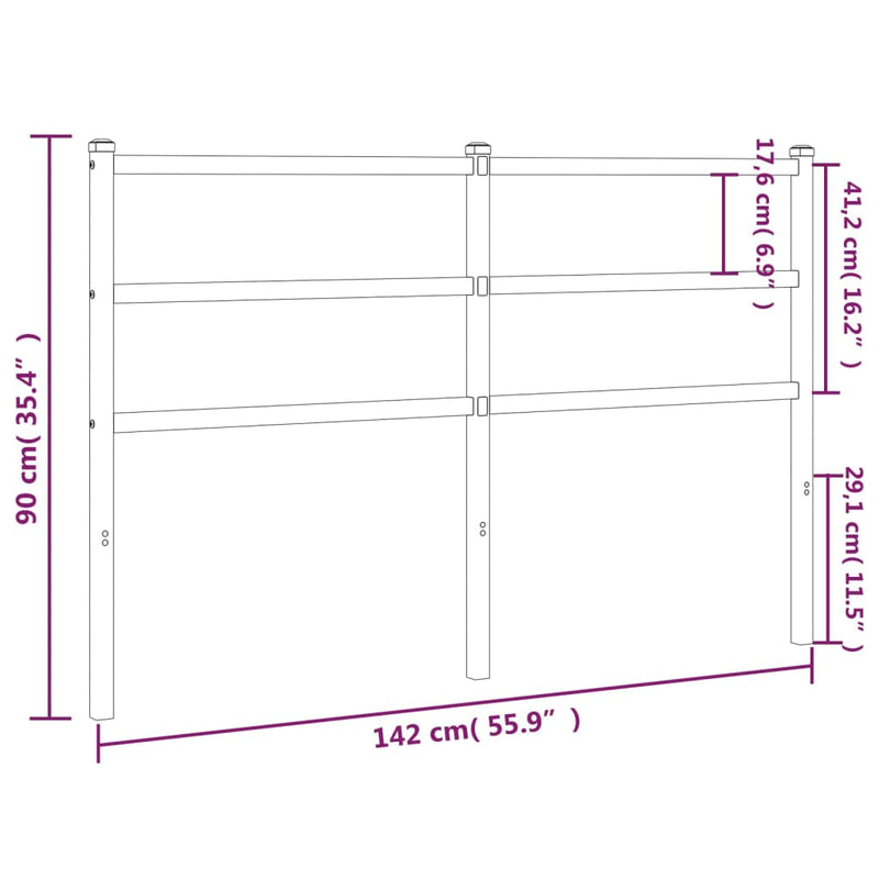 vidaXL fehér fém fejtámla 135 cm