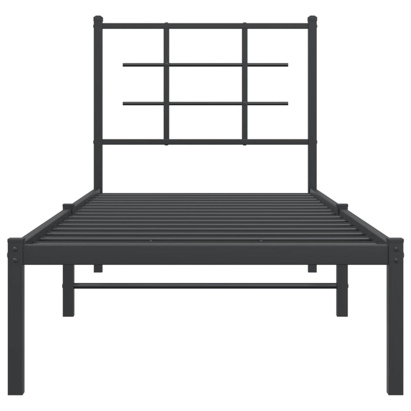 vidaXL fekete fém ágykeret fejtámlával 75 x 190 cm