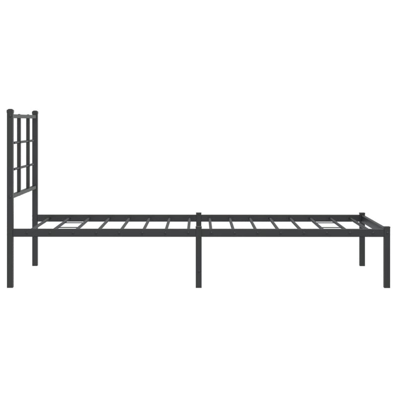 vidaXL fekete fém ágykeret fejtámlával 75 x 190 cm