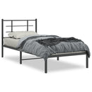vidaXL fekete fém ágykeret fejtámlával 90 x 190 cm
