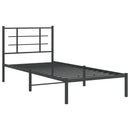vidaXL fekete fém ágykeret fejtámlával 90 x 190 cm