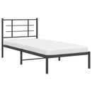 vidaXL fekete fém ágykeret fejtámlával 90 x 190 cm