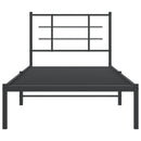 vidaXL fekete fém ágykeret fejtámlával 90 x 190 cm