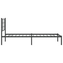vidaXL fekete fém ágykeret fejtámlával 90 x 190 cm