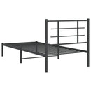 vidaXL fekete fém ágykeret fejtámlával 90 x 190 cm