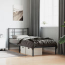 vidaXL fekete fém ágykeret fejtámlával 90 x 190 cm