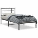 vidaXL fekete fém ágykeret fejtámlával 90 x 200 cm