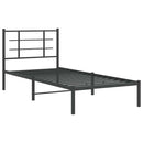 vidaXL fekete fém ágykeret fejtámlával 90 x 200 cm