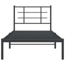 vidaXL fekete fém ágykeret fejtámlával 90 x 200 cm