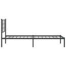 vidaXL fekete fém ágykeret fejtámlával 90 x 200 cm