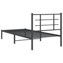 vidaXL fekete fém ágykeret fejtámlával 90 x 200 cm