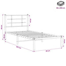 vidaXL fekete fém ágykeret fejtámlával 90 x 200 cm