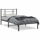 vidaXL fekete fém ágykeret fejtámlával 100 x 200 cm